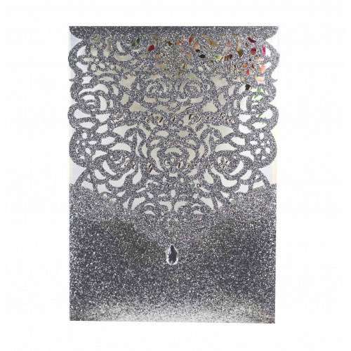 Pocket Invitation Card Elegant Invitation Glitter Invitation Laser Cut Paper